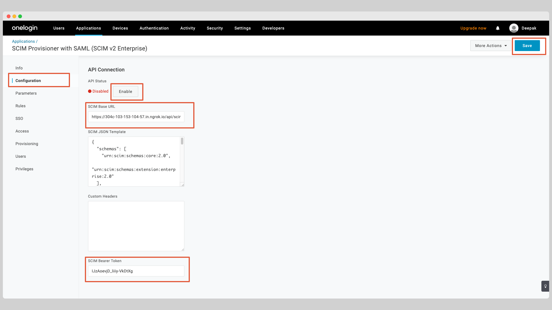 OneLogin SCIM Step 4
